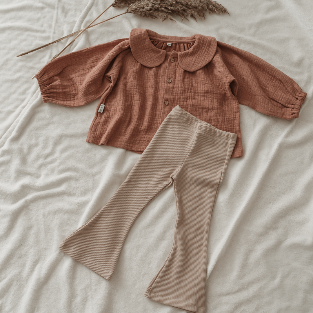 Flared Rib Legging - Sand