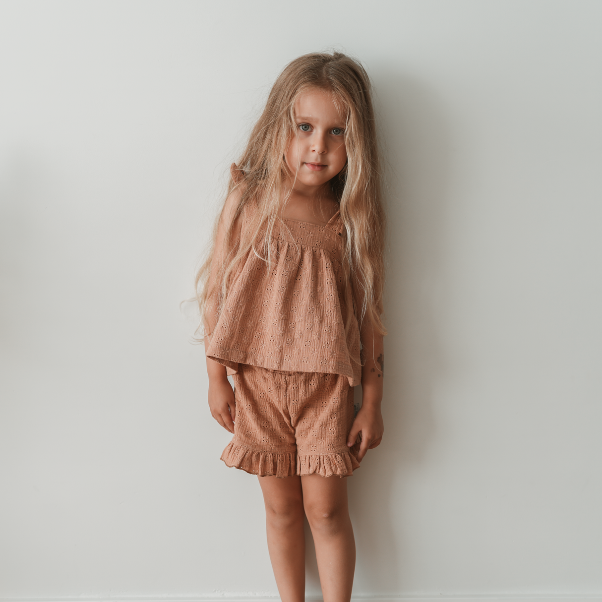 Top Embroidery - Peach