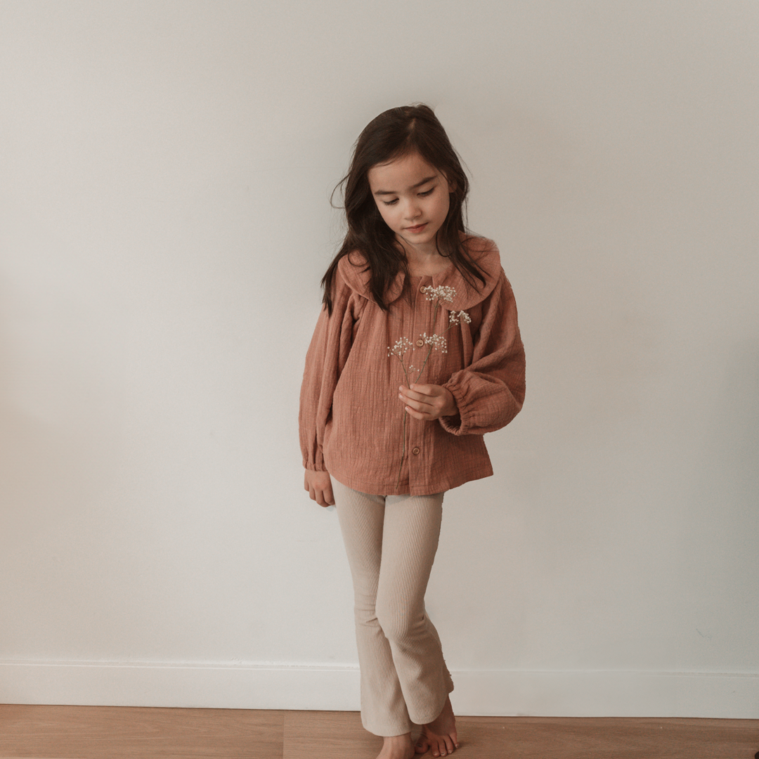 Flared Rib Legging - Sand