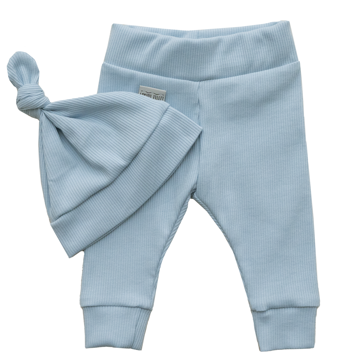 Newborn Muts + Broek Small Rib - Baby Blue