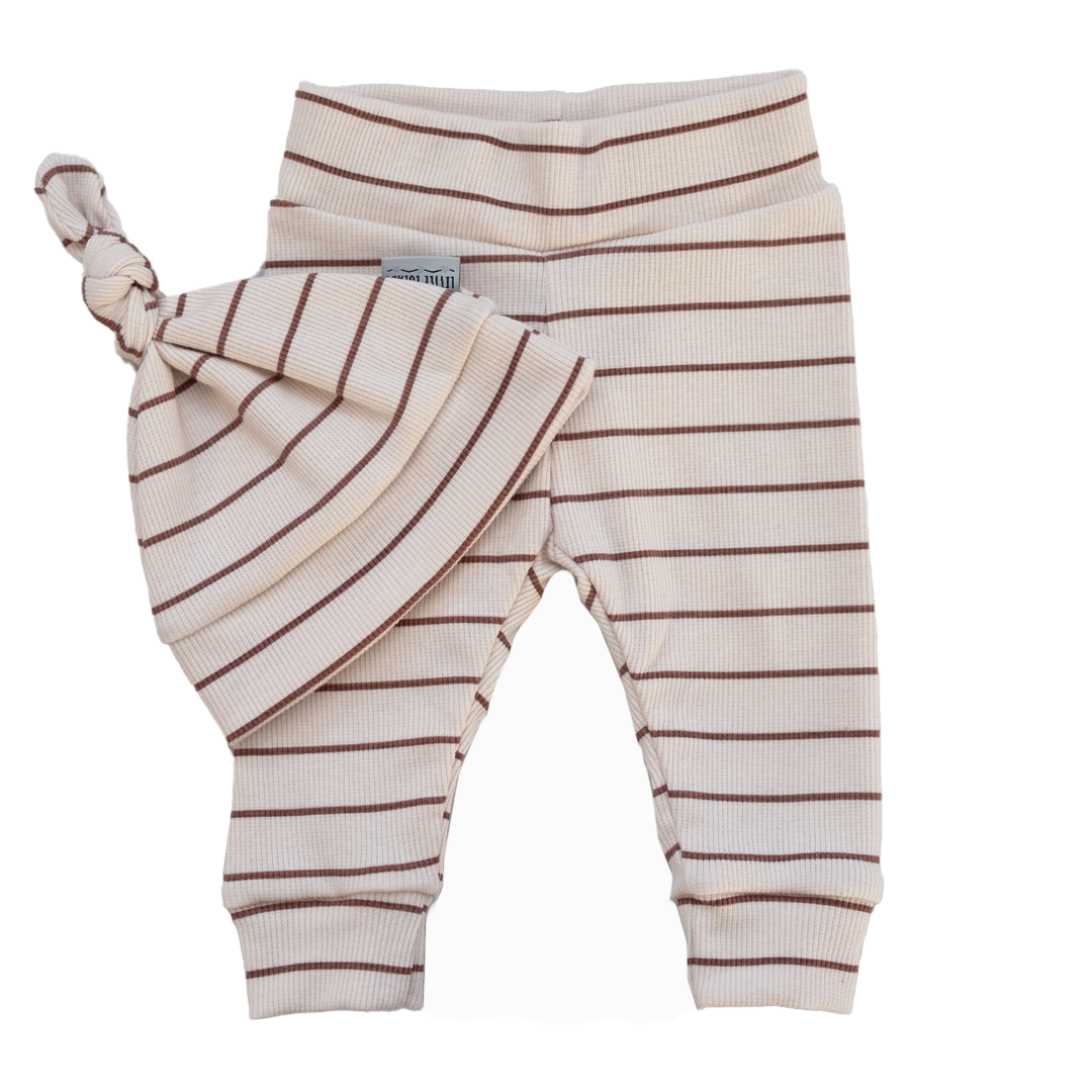 Newborn Muts + Broek - Stripes Brown