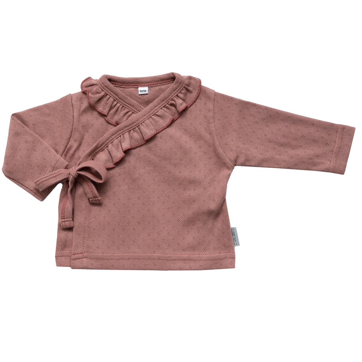 Overslagshirt Ruffle Kraag Pointelle - Clay Pink