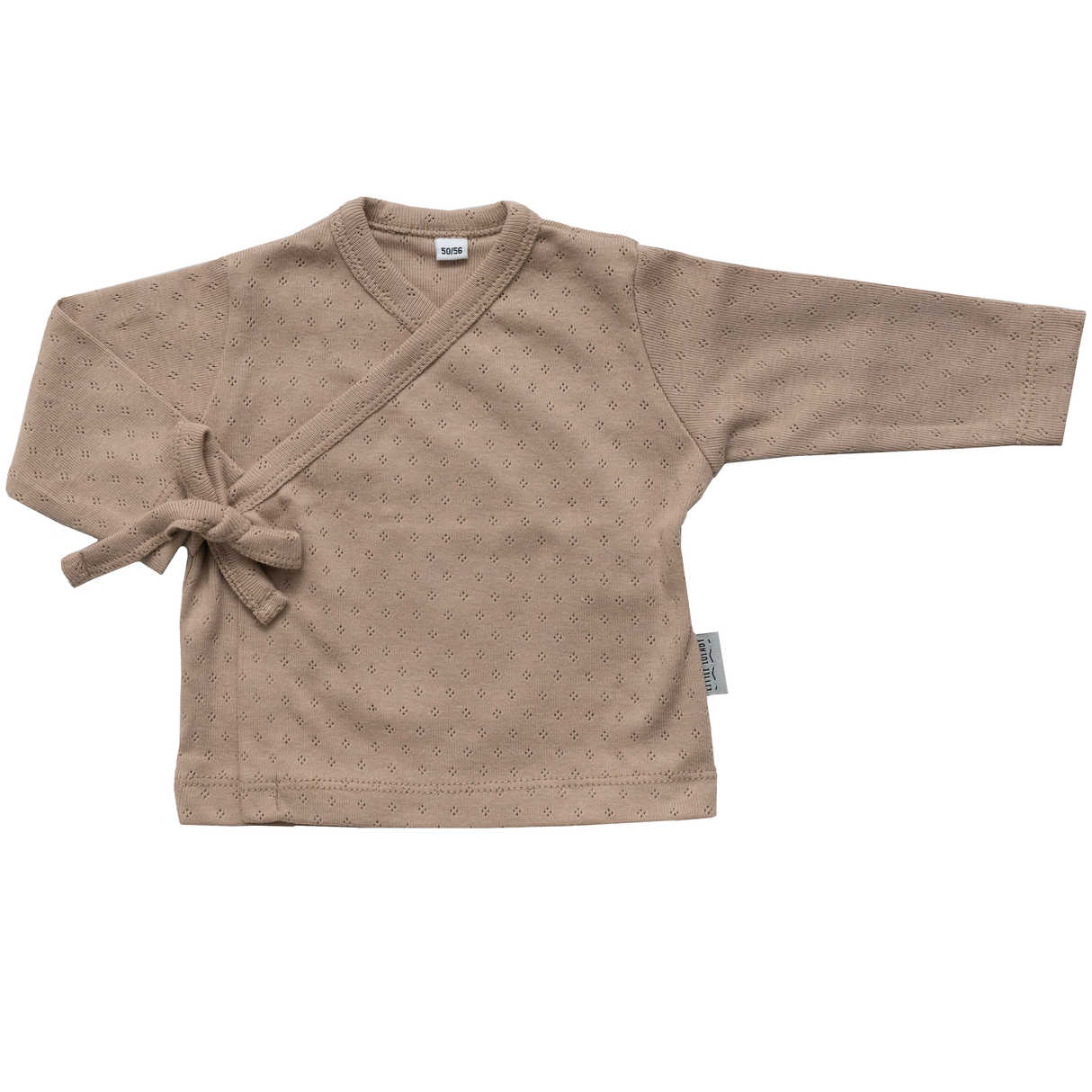Overslagshirt Met Strikje Pointelle - Taupe