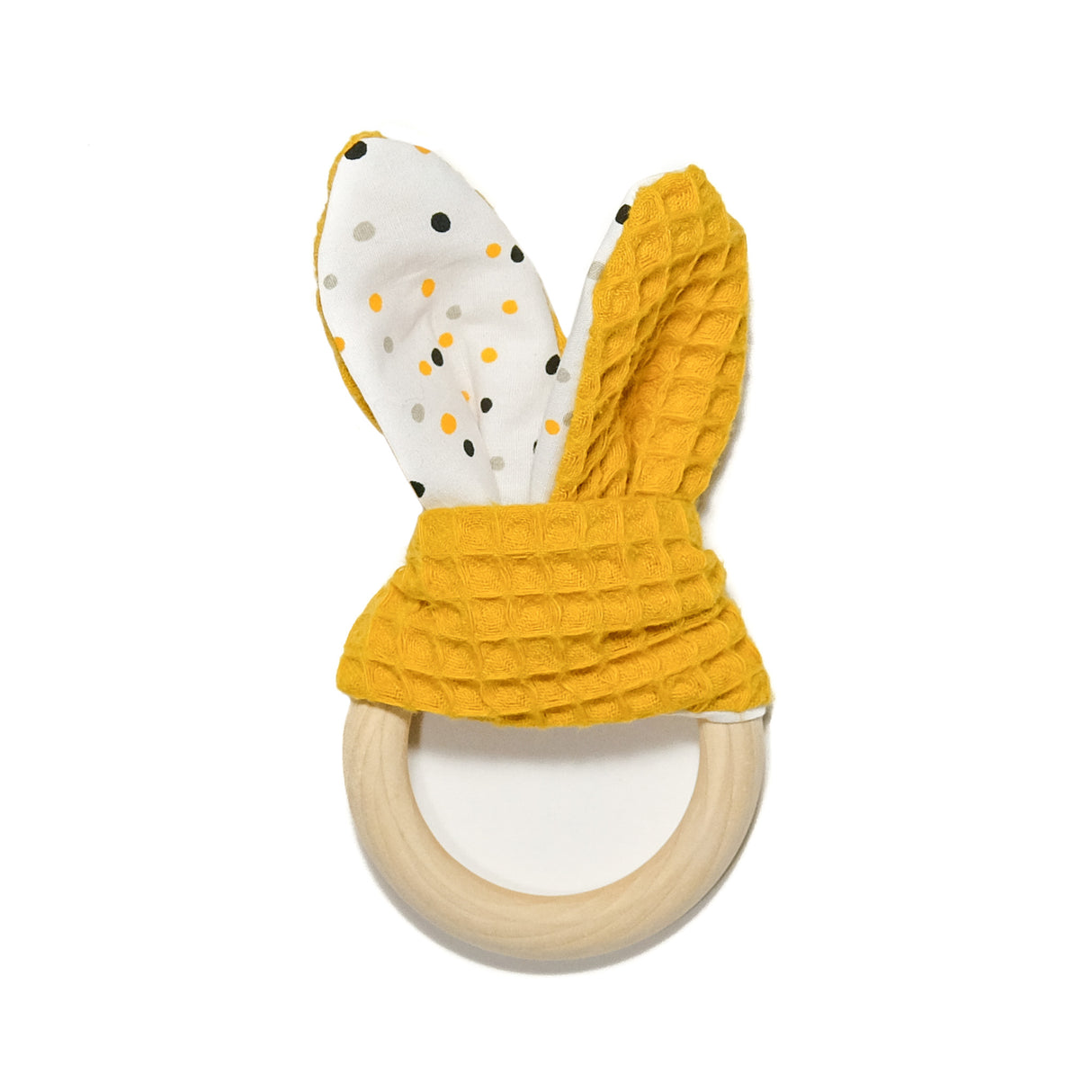 Houten Grijpring Okergeel Confetti