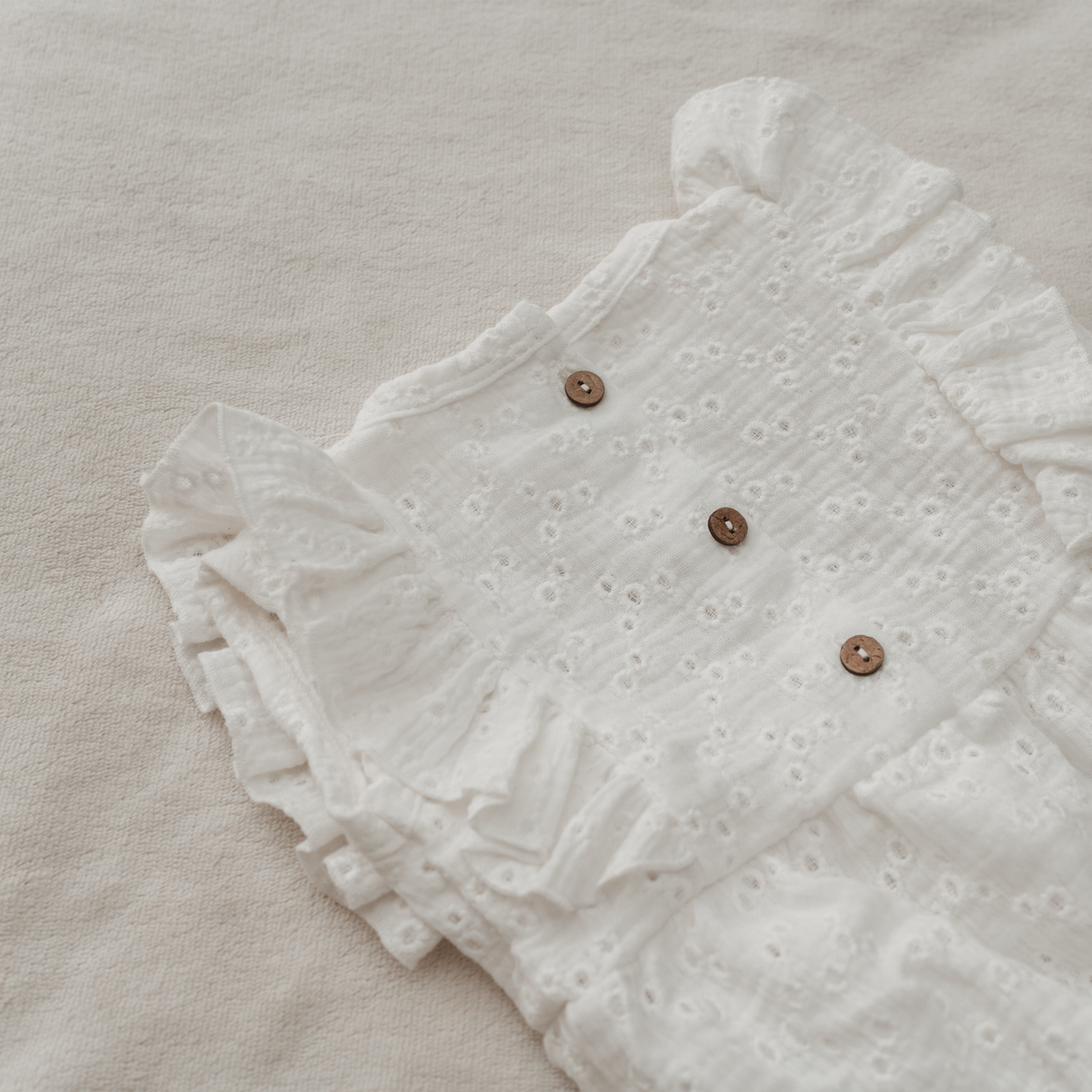 Bodysuit Ruffles - Embroidery Ecru