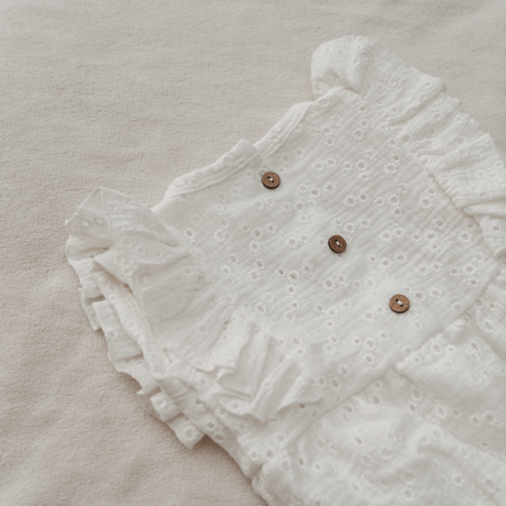 Bodysuit Ruffles - Embroidery Ecru