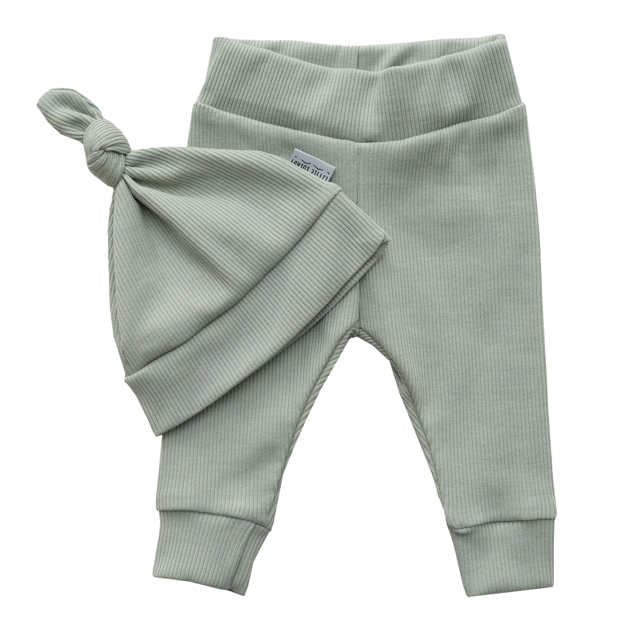 Newborn Muts + Broek Small Rib - Dusty Green